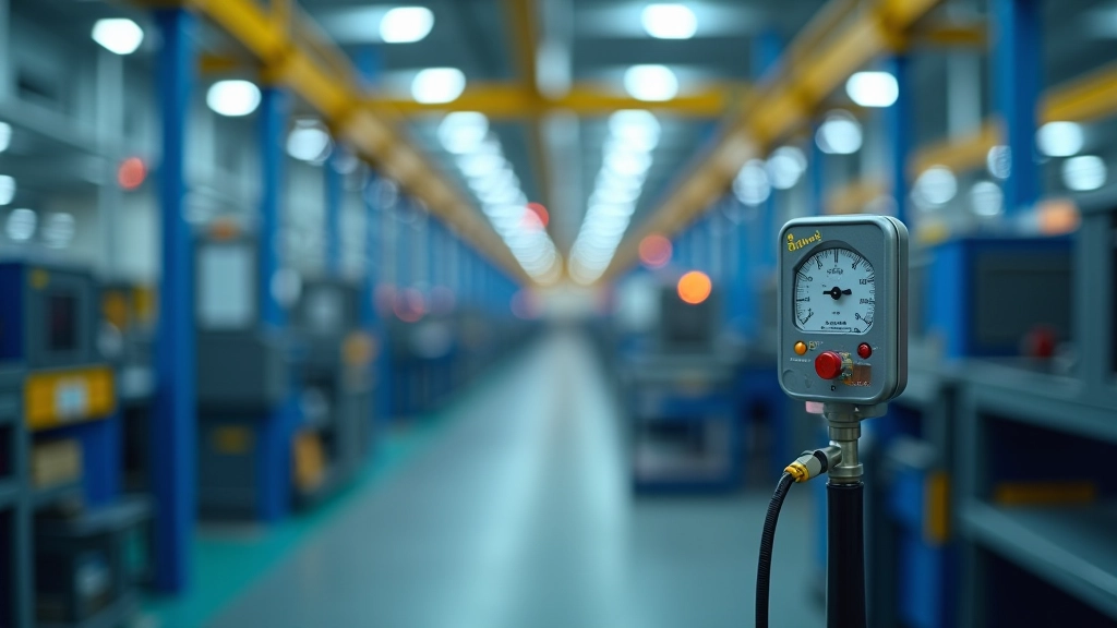 Équipement de mesure et capteurs dans une usine de production montrant les niveaux de capacité utilisée