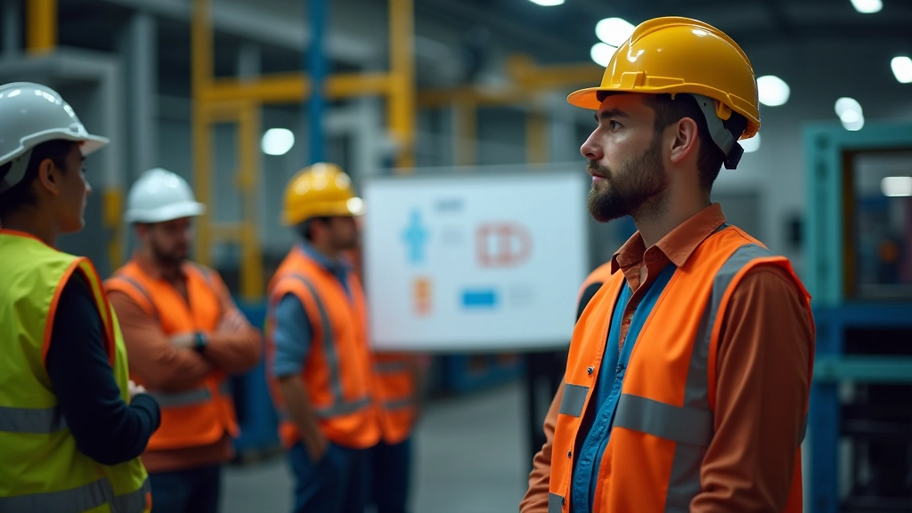 Techniciens et ouvriers en formation sur des équipements de montage électronique pour véhicules électriques dans une salle de classe industrielle